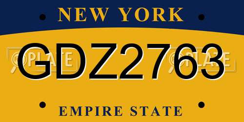 GDZ2763 New York License Plate