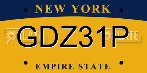 GDZ31P New York License Plate