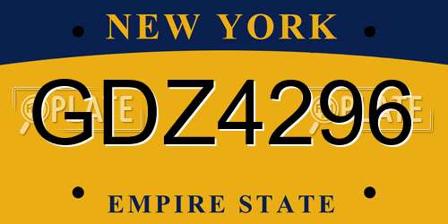 GDZ4296 New York License Plate