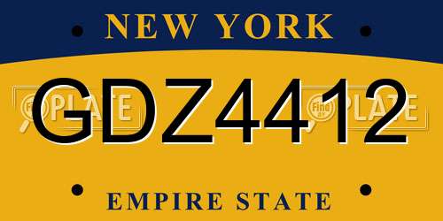 GDZ4412 New York License Plate