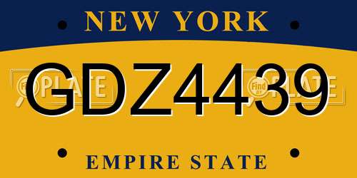 GDZ4439 New York License Plate