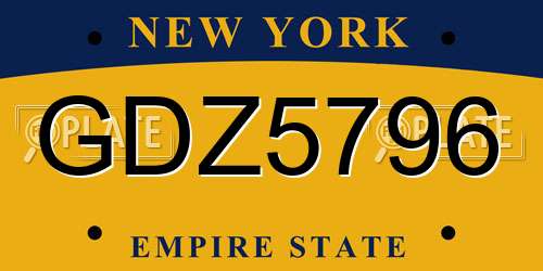 GDZ5796 New York License Plate