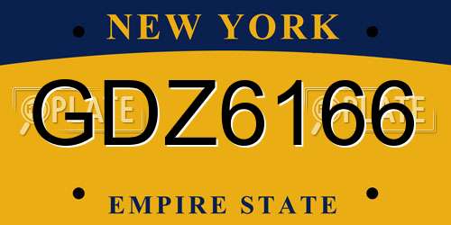 GDZ6166 New York License Plate