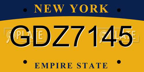 GDZ7145 New York License Plate