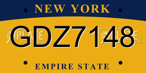 GDZ7148 New York License Plate