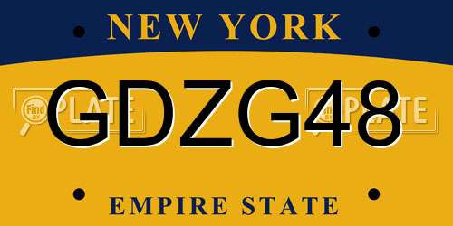 GDZG48 New York License Plate