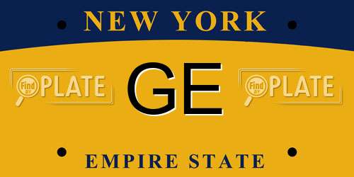 GE New York License Plate