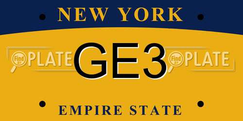 GE3 New York License Plate