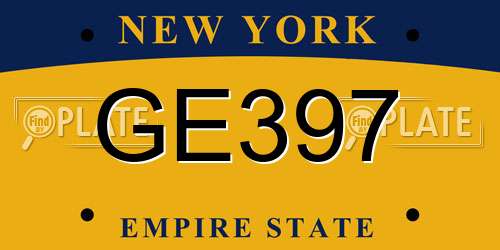 GE397 New York License Plate