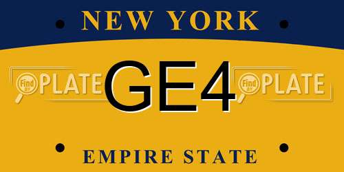 GE4 New York License Plate