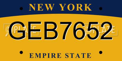 GEB7652 New York License Plate