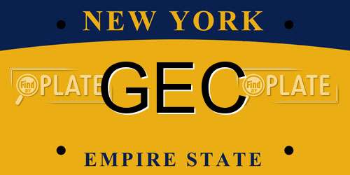 GEC New York License Plate