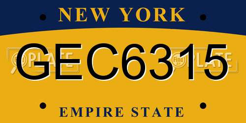 GEC6315 New York License Plate