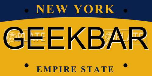 GEEKBAR New York License Plate