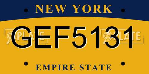 GEF5131 New York License Plate
