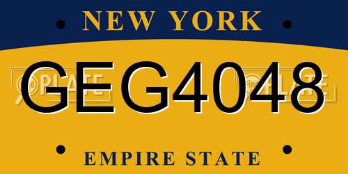 GEG4048 New York License Plate