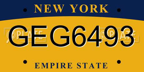 GEG6493 New York License Plate