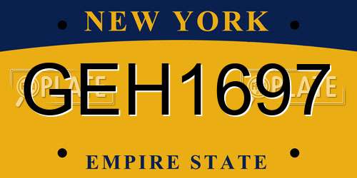 GEH1697 New York License Plate