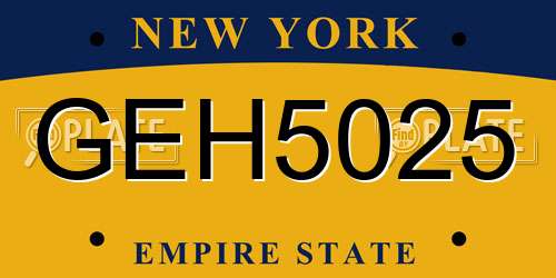 GEH5025 New York License Plate