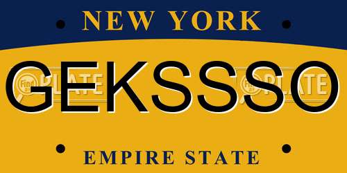 GEKSSSO New York License Plate