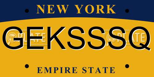 GEKSSSQ New York License Plate