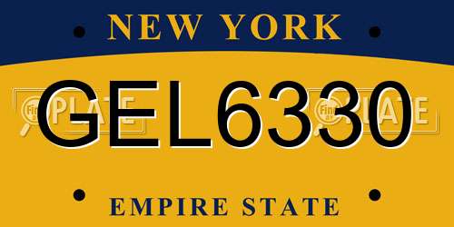 GEL6330 New York License Plate