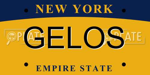 GELOS New York License Plate