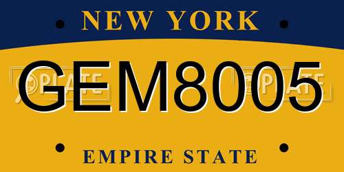 GEM8005 New York License Plate