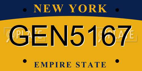 GEN5167 New York License Plate