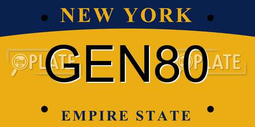 GEN80 New York License Plate