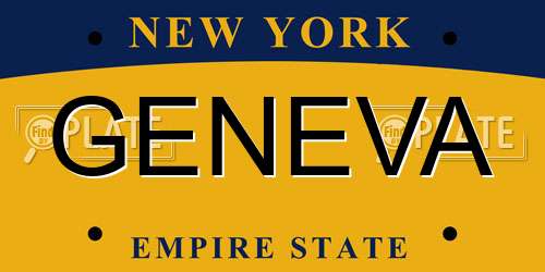 GENEVA New York License Plate