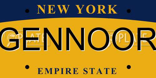 GENNOOR New York License Plate