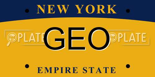 GEO New York License Plate