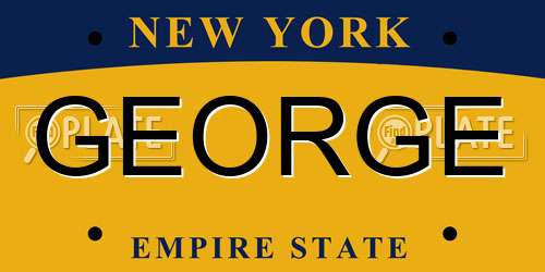 GEORGE New York License Plate