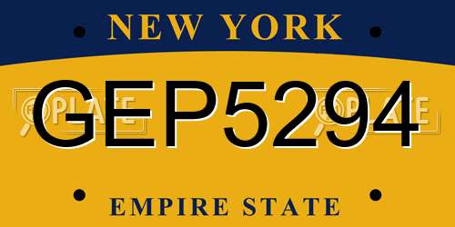 GEP5294 New York License Plate