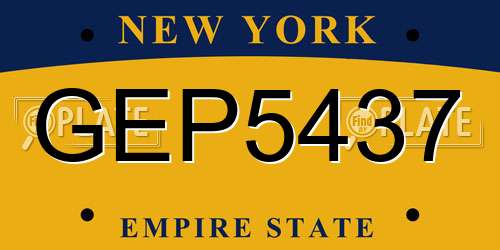 GEP5437 New York License Plate