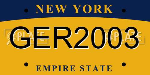 GER2003 New York License Plate