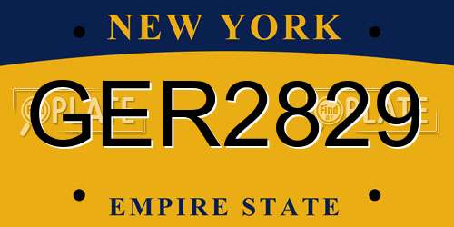 GER2829 New York License Plate