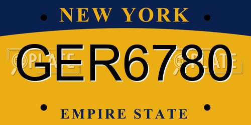 GER6780 New York License Plate