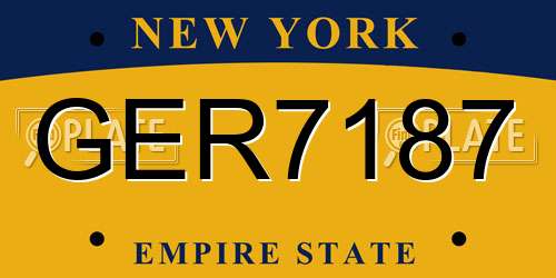 GER7187 New York License Plate