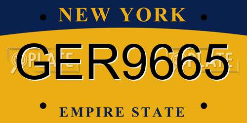 GER9665 New York License Plate