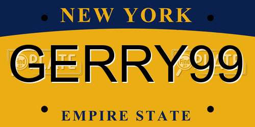 GERRY99 New York License Plate