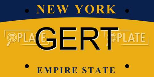 GERT New York License Plate