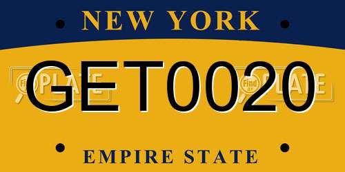 GET0020 New York License Plate