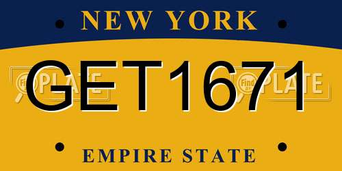 GET1671 New York License Plate