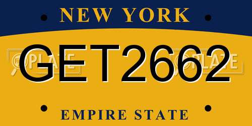 GET2662 New York License Plate