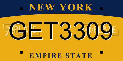 GET3309 New York License Plate