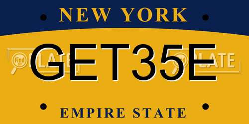 GET35E New York License Plate