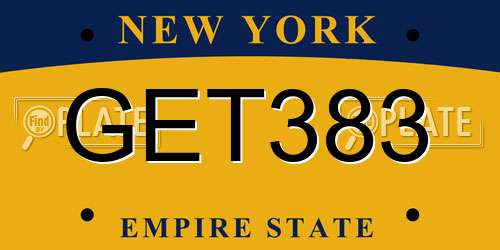 GET383 New York License Plate