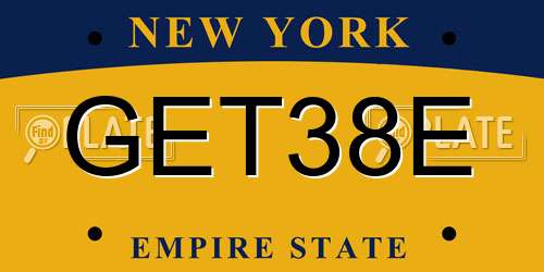 GET38E New York License Plate